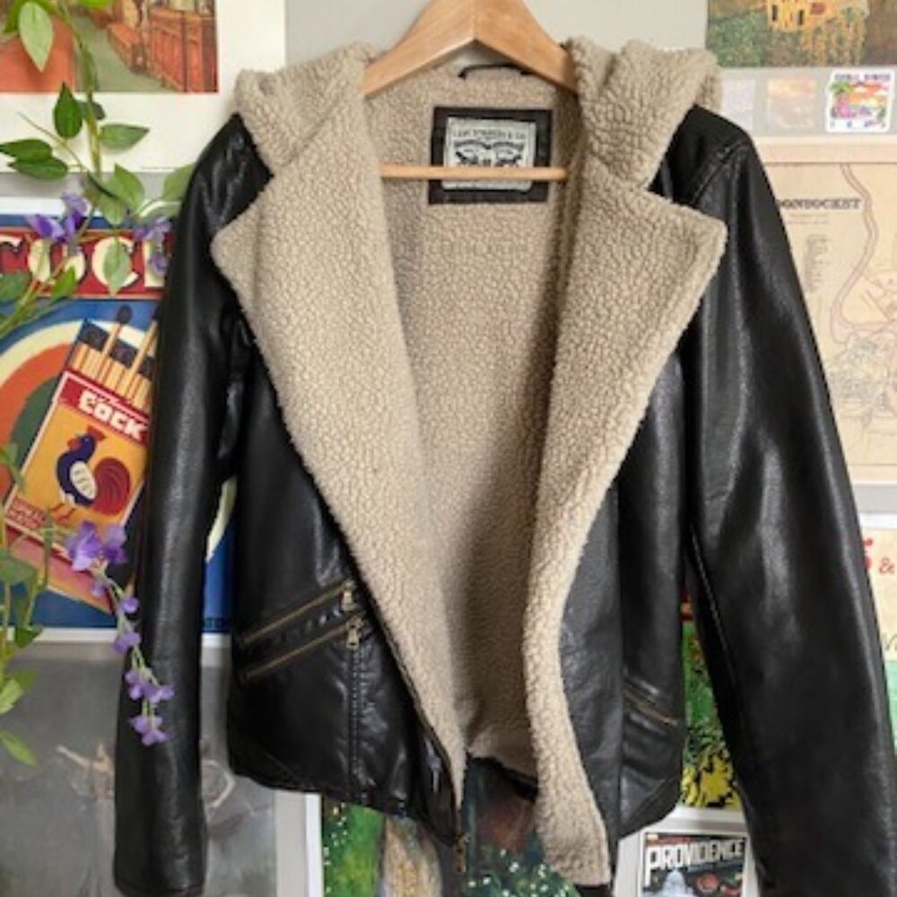 Levi's Faux Leather Sherpa Lined Moto Jacket